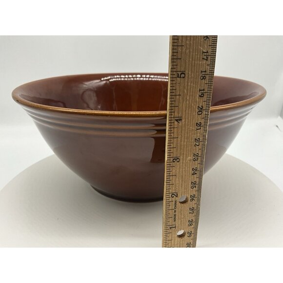 Ragon House Vintage Pottery Stoneware Brown Glaze Bowl ServeWare Collectible 9.5 - Picture 12 of 14